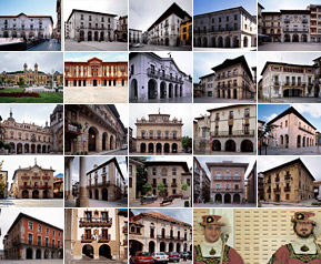 Mosaico con todas las fachadas de los ayuntamientos que acogen el Pleno Ordinario, Solemne e Itinerante del 2 de julio.