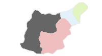 Mapa con las distintas comarcas de Gipuzkoa - Pulse sobre la comarca o consulte la lista a continuación
