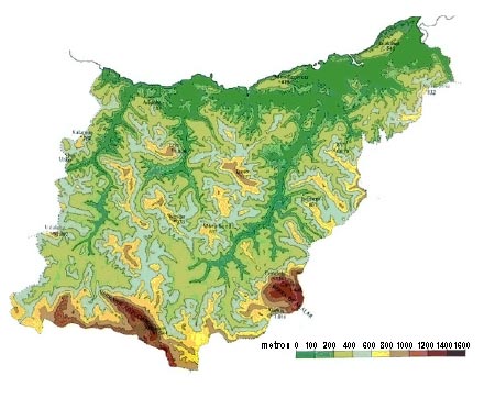 Mapa topogrfico de Gipuzkoa