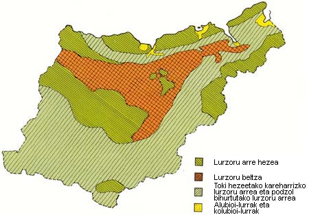 Gipuzkoaren mapa: landaretza motak